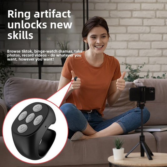 Bluetooth Ring Remote Control – Wireless Page Turner & Camera Shutter