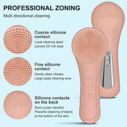 Sonic Facial Cleansing Brush - Deep Pore Cleansing with Vibration Massage (USB Rechargeable)