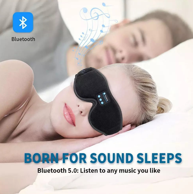Bluetooth Sleep Mask – Wireless Music & Light-Blocking Eye Cover
