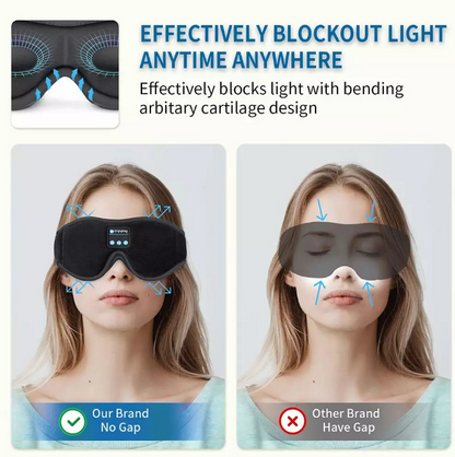 Bluetooth Sleep Mask – Wireless Music & Light-Blocking Eye Cover