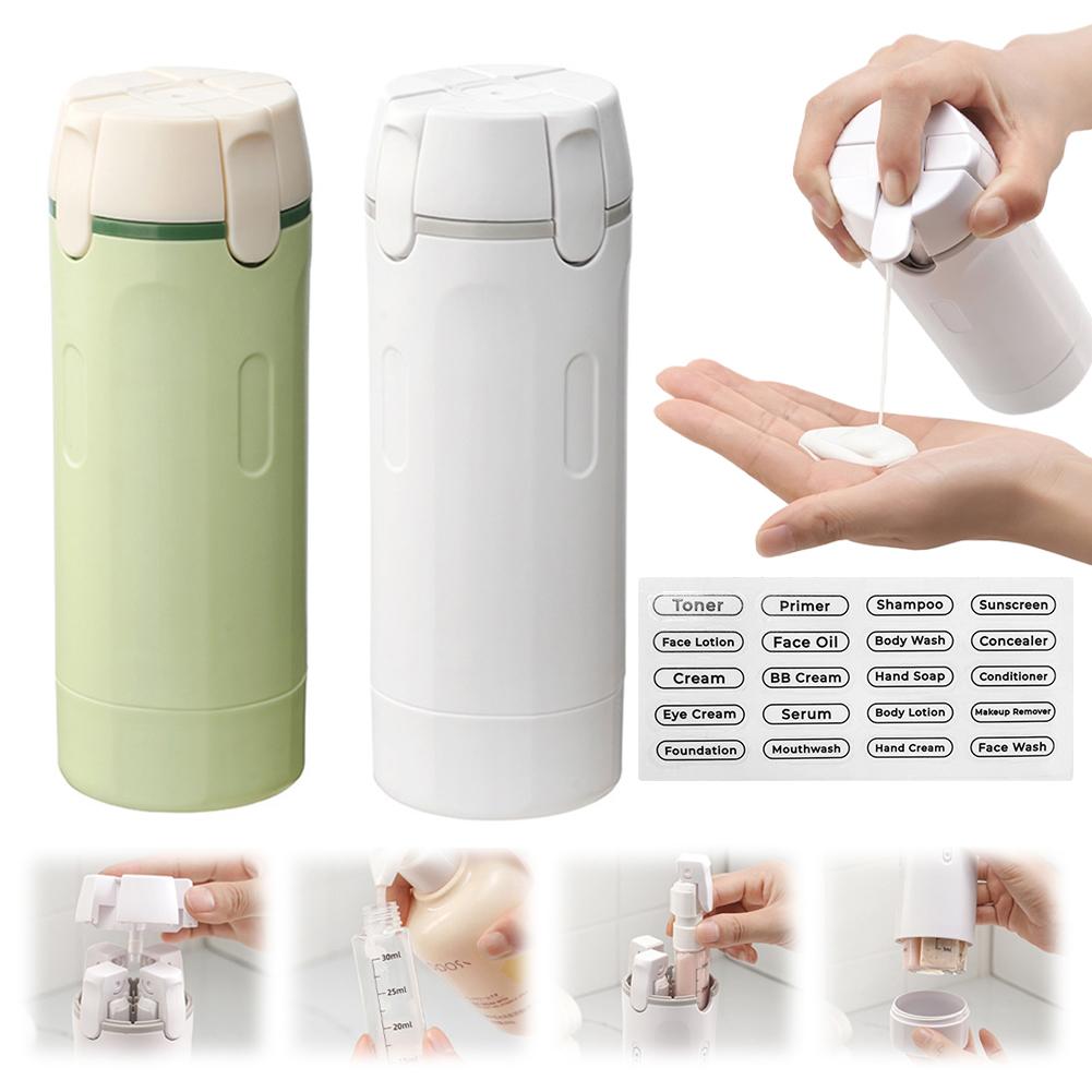 4-in-1 Leakproof Travel Dispenser Bottles | Refillable Portable Set for Toiletries