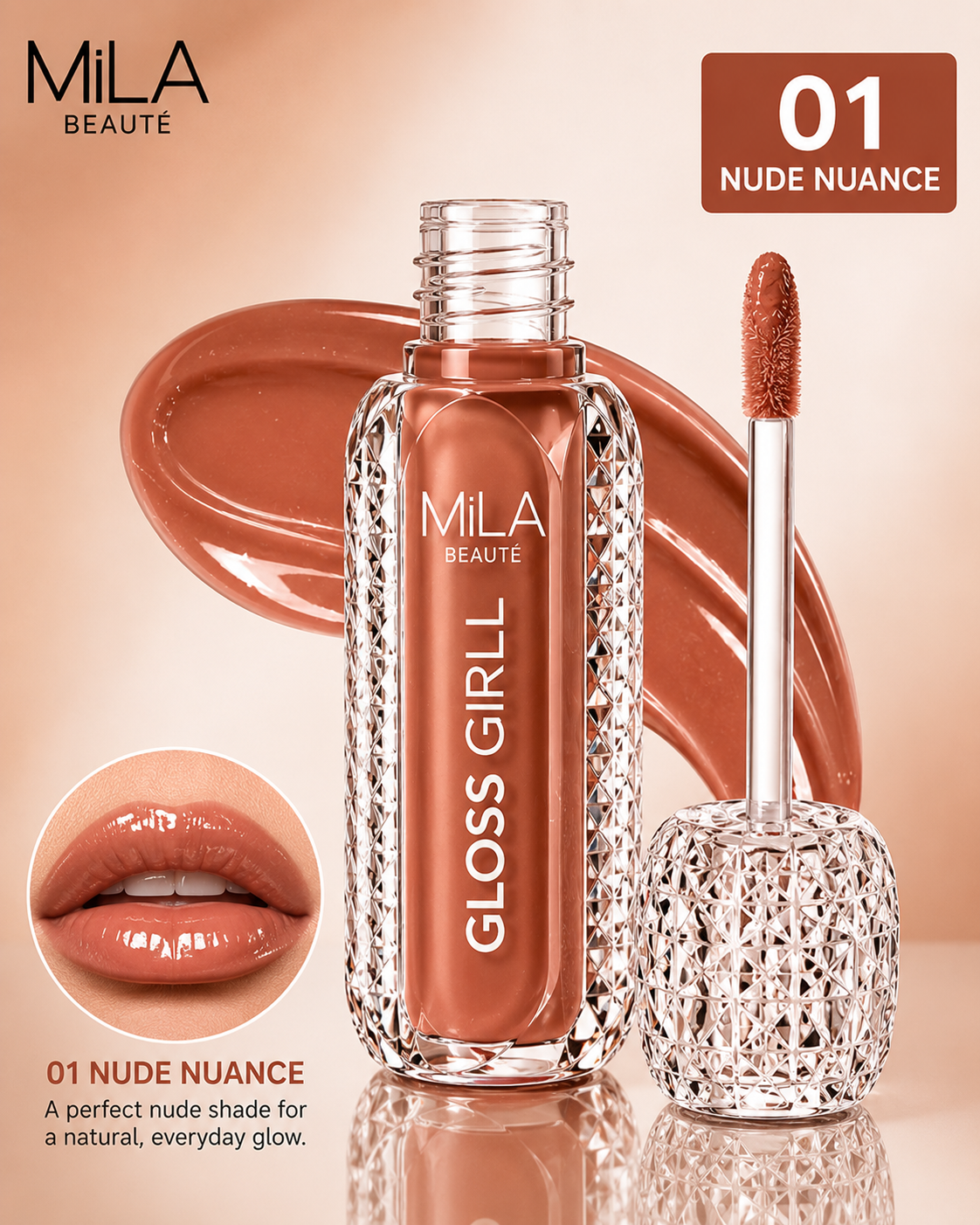 ✨ MILA BEAUTÉ Gloss Girl Lip Gloss – High Shine & Hydrati