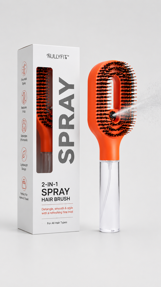 2-in-1 Spray Hair Brush | Anti-Frizz & Detangling with Built-In Water Mister