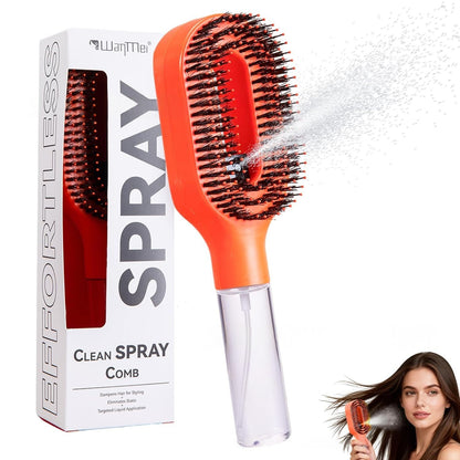 2-in-1 Spray Hair Brush | Anti-Frizz & Detangling with Built-In Water Mister