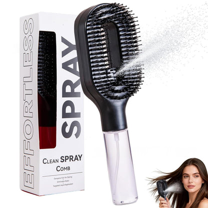 2-in-1 Spray Hair Brush | Anti-Frizz & Detangling with Built-In Water Mister