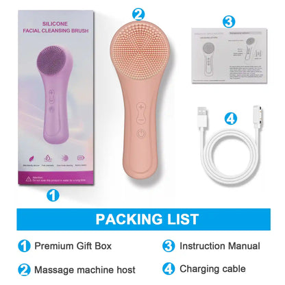 Sonic Facial Cleansing Brush - Deep Pore Cleansing with Vibration Massage (USB Rechargeable)